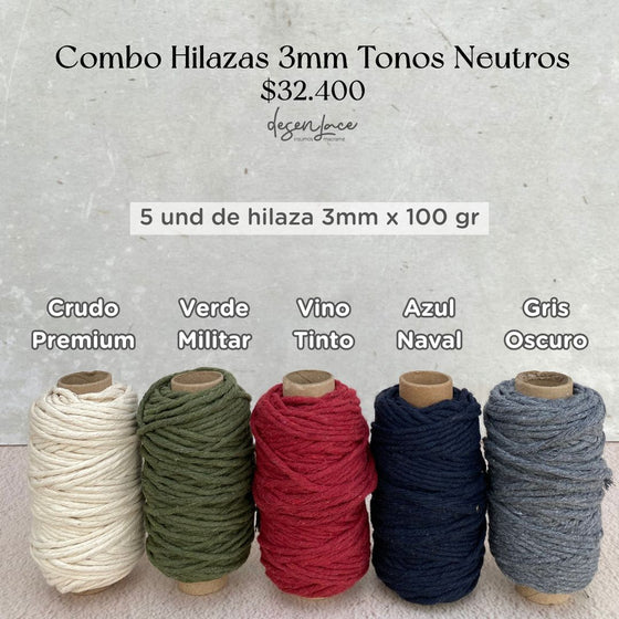 Combo 5 Hilazas #30 X 100 Gramos