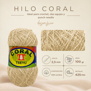 HILO TSEYU CORAL X 100 GRAMOS