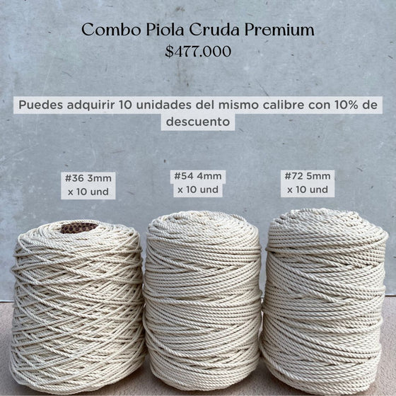 Combo 10 Kg Piolas Cruda Premium