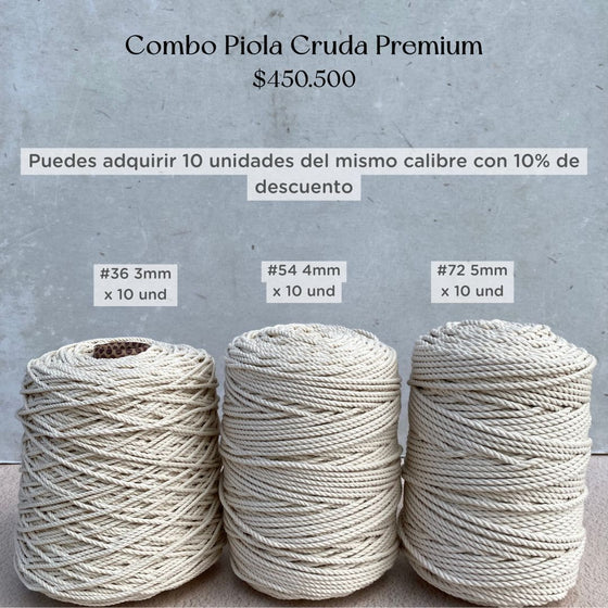 Combo 10 Kg Piolas Cruda Premium