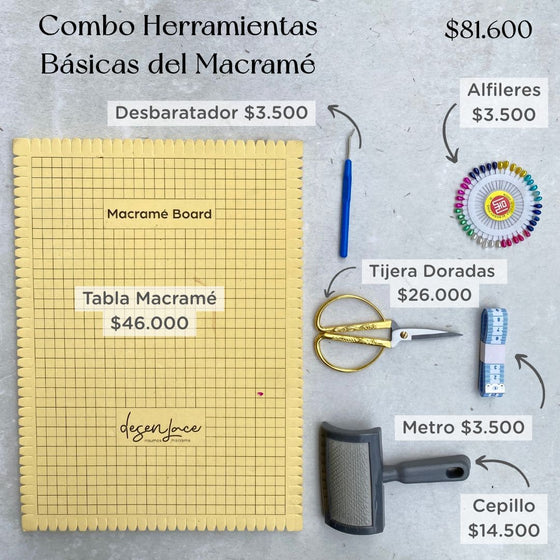 Combo Herramientas Básicas Macramé