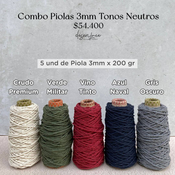 Combo 5 Piolas #36 X 200 Gramos