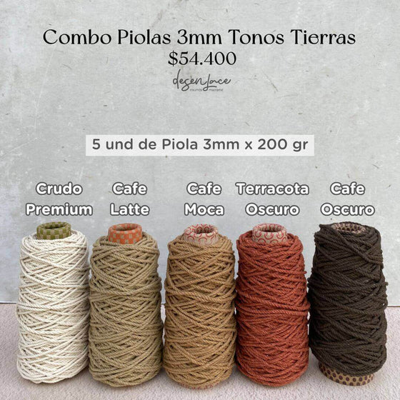 Combo 5 Piolas #36 X 200 Gramos